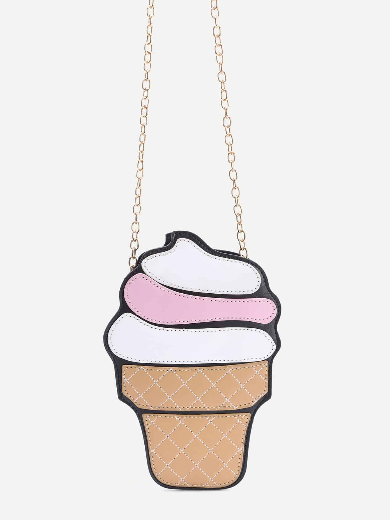 Ice Cream Shaped Crossbody Chain Bag