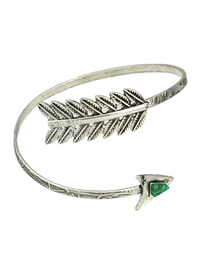 Leaf Shape Open Arm Bracelet