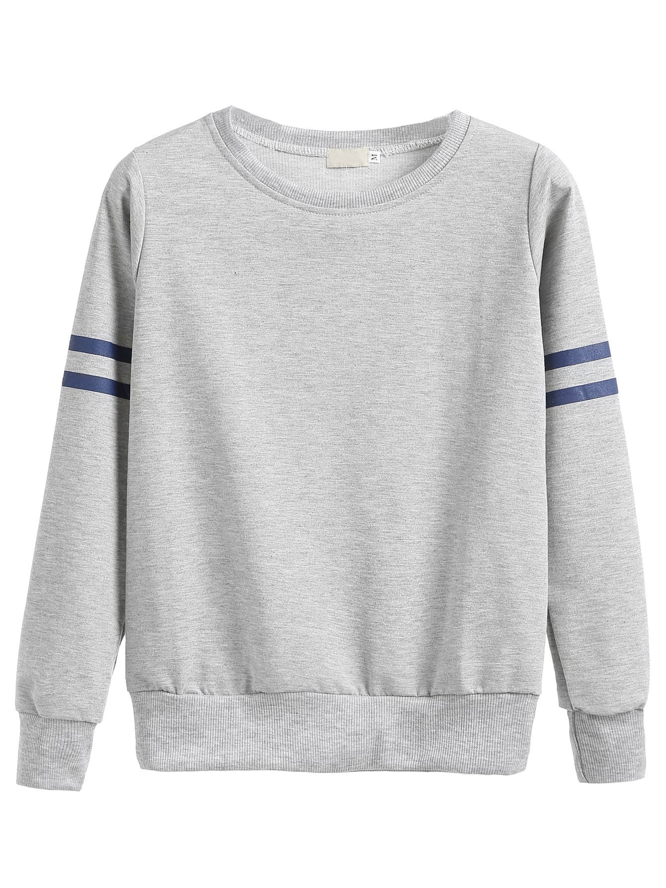 Light Grey Varsity Striped Sweatshirt
