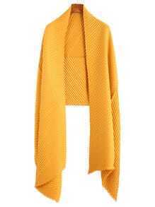 Yellow Ribbed Raw Edge Scarf