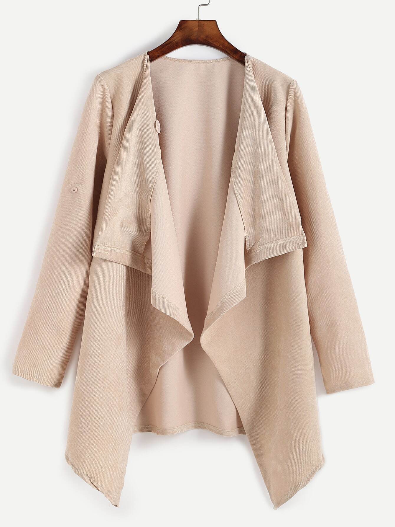 Apricot Drape Front Coat