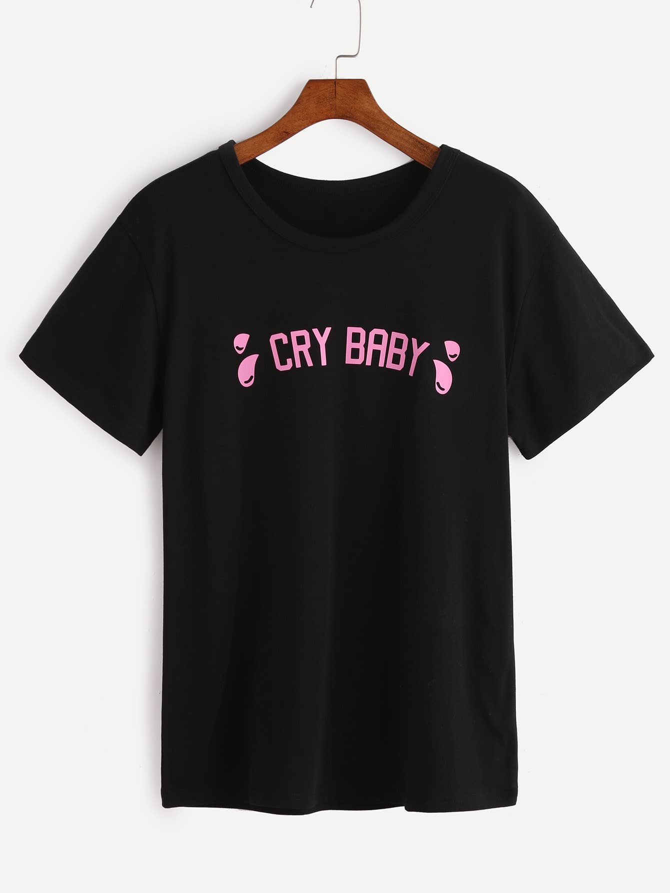 Black Letter Print T-shirt