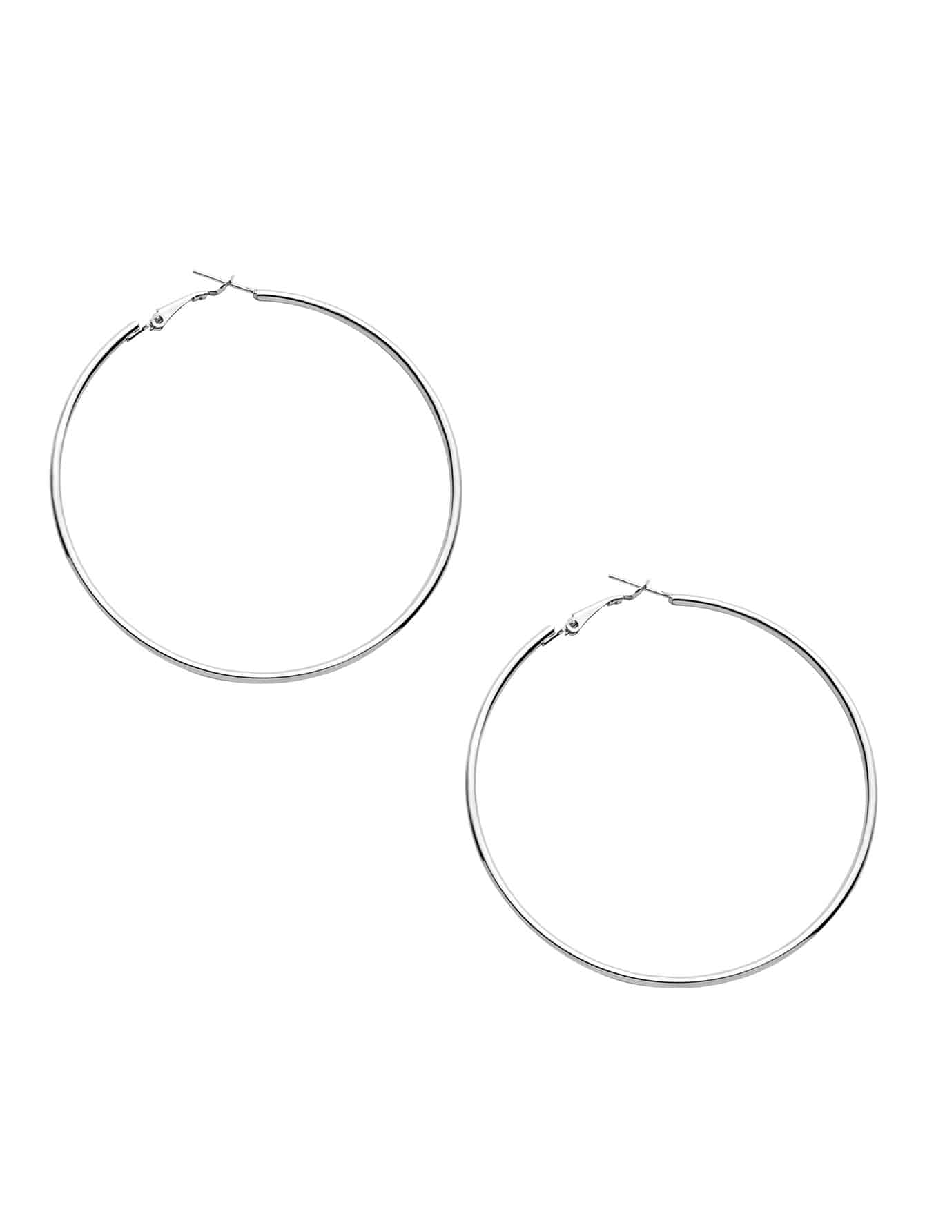Silver Plated Simple Hoop Earrings