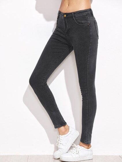 Dark Grey Skinny Ankle Jeans pictures