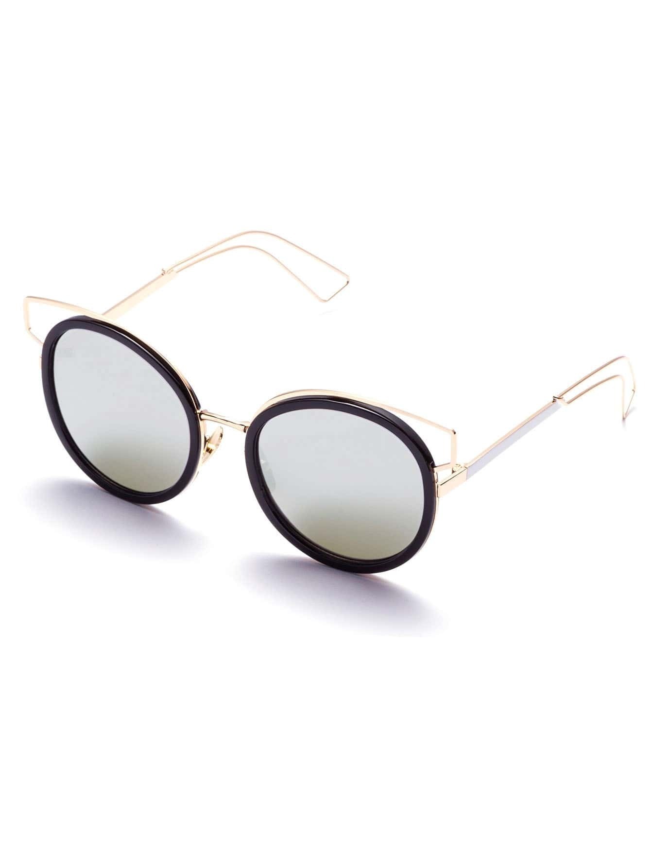 Black Metal Frame Cut Out Sunglasses