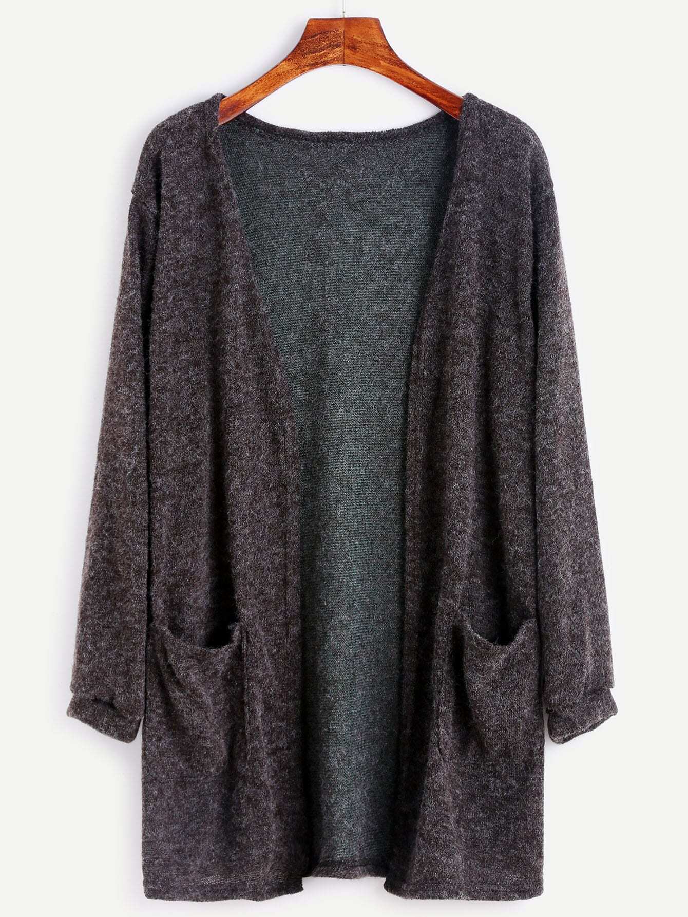 Dark Grey Fuzzy Cardigan
