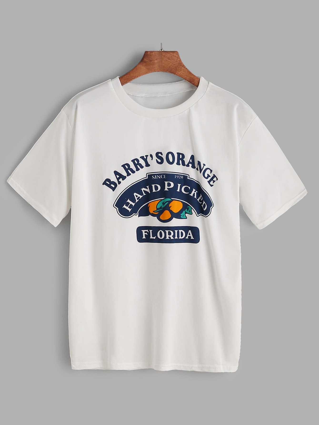 White Graphic Print T-shirt