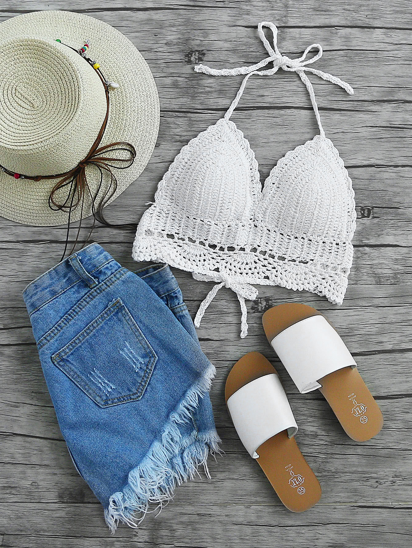 Hollow Out Crochet Halter Top