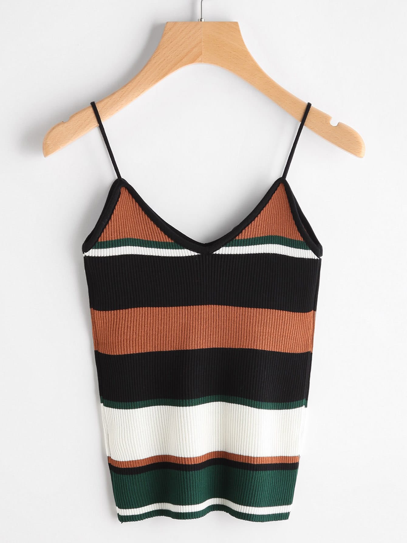 Color Block Ribbed Cami Top