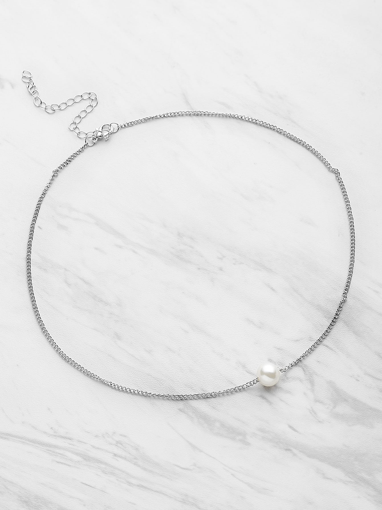 Chain Necklace With Faux Pearl