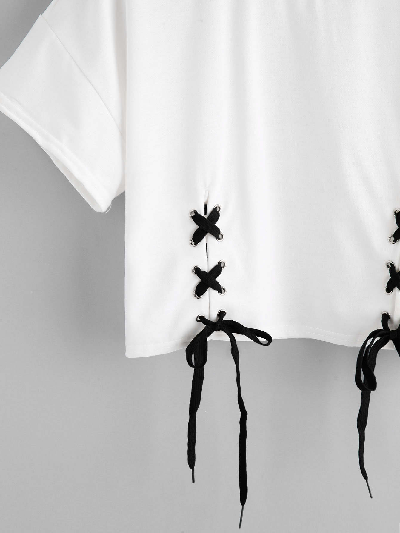 Camiseta con cordones -Spanish Romwe Camiseta con cordones -Spanish Romwe