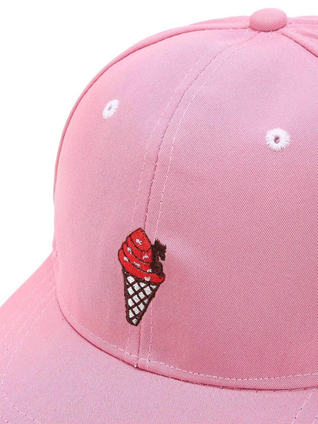 Ice Cream Embroidery Baseball CapFor Womenromwe