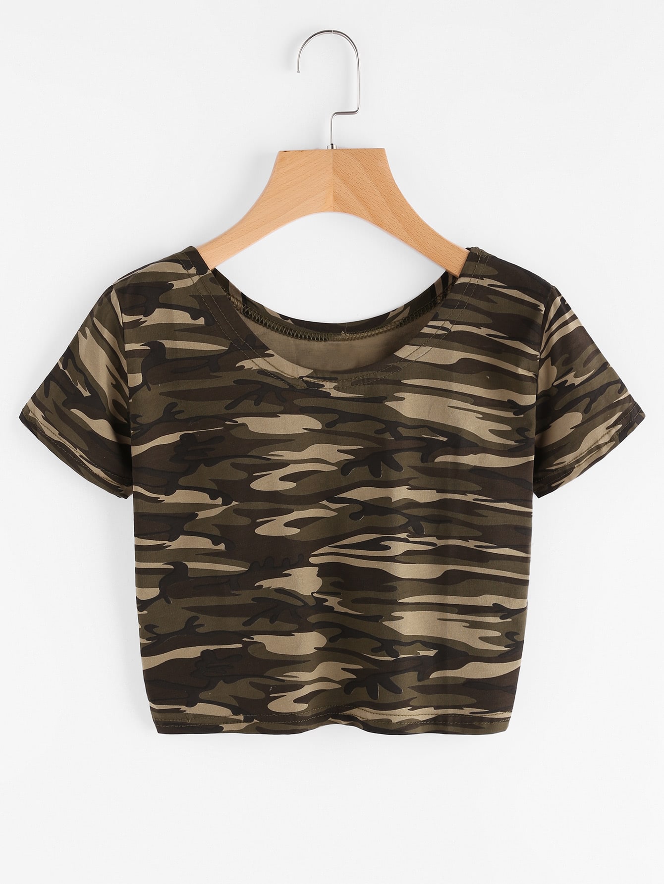 Camo Print Crop Tshirt