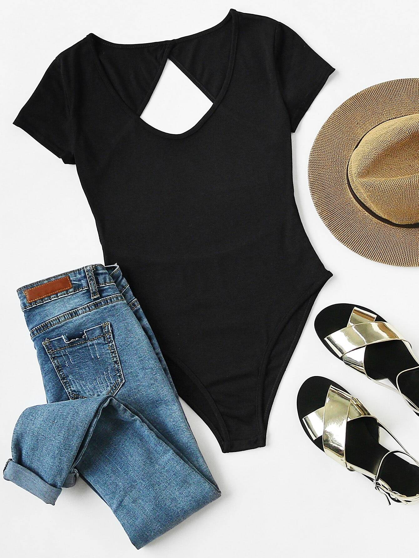 Cut Out Open Back Bodysuit