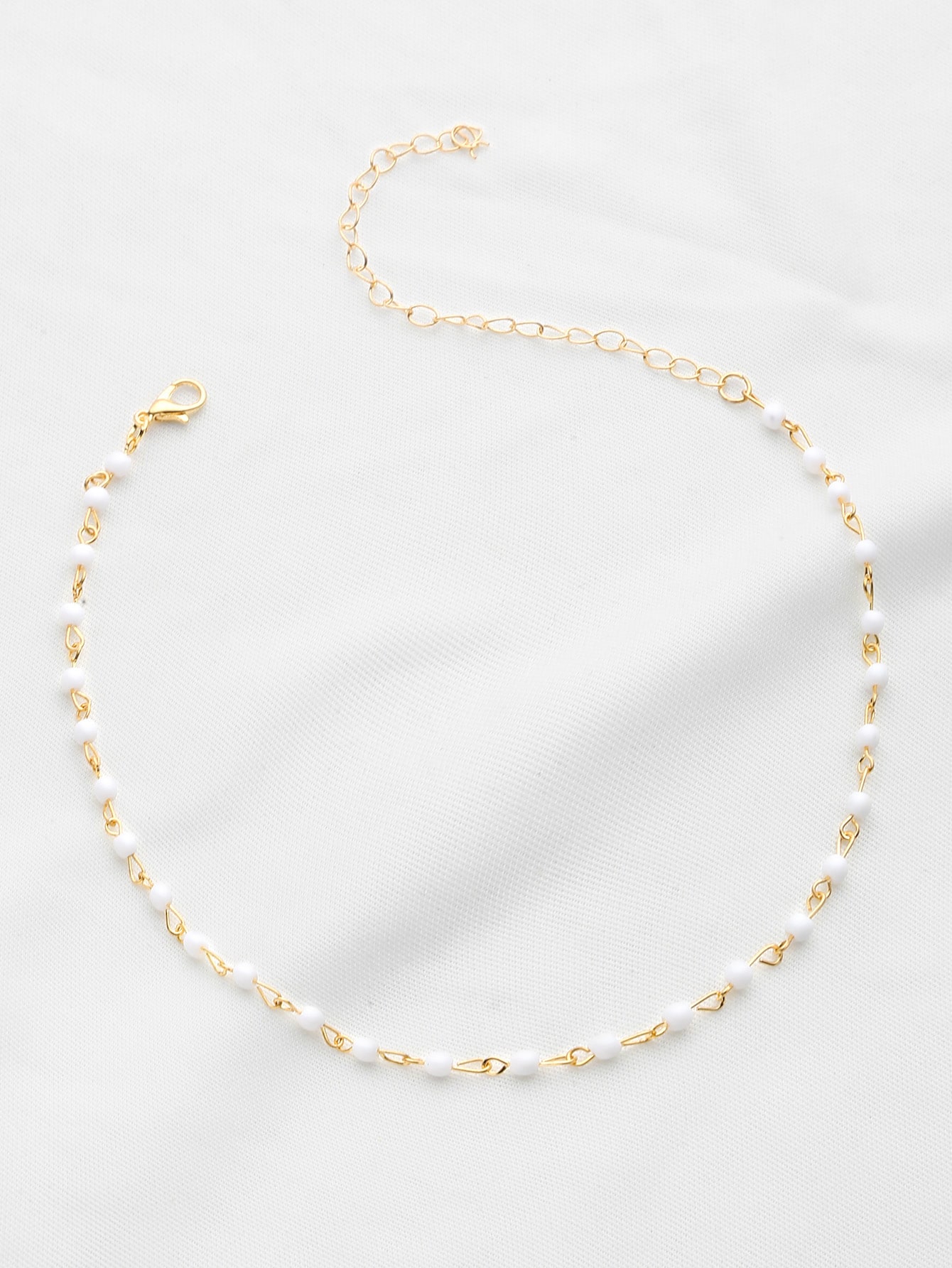 Beaded Design Delicate Chain Choker