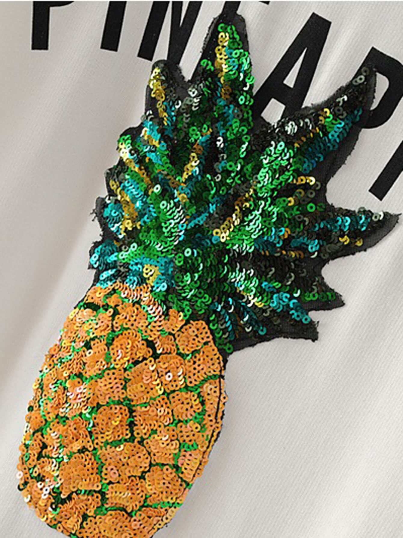 Sequin embroidery tee dressfor womenromwe