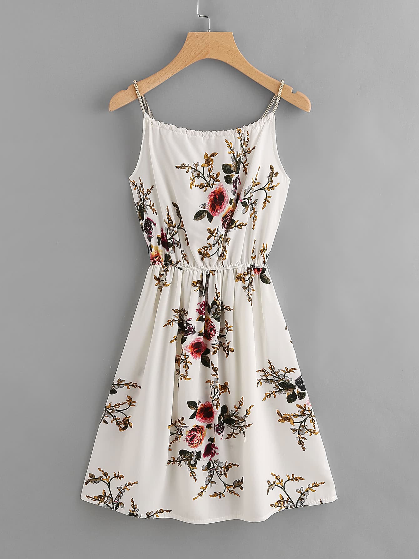 Floral Print Random Self Tie Cami Dress
