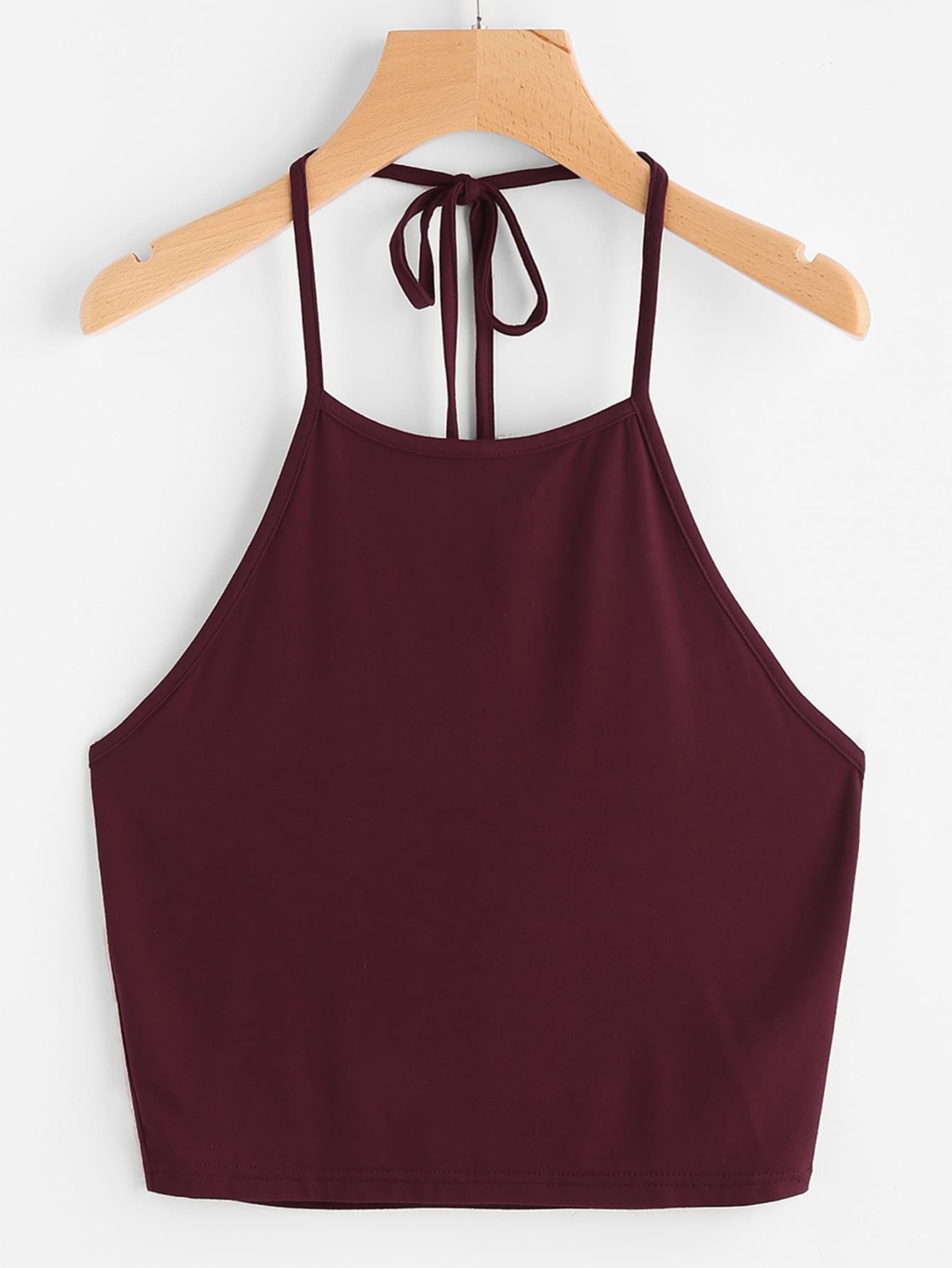 Self Tie Halter TopFor Women-romwe Self Tie Halter TopFor Women-romwe
