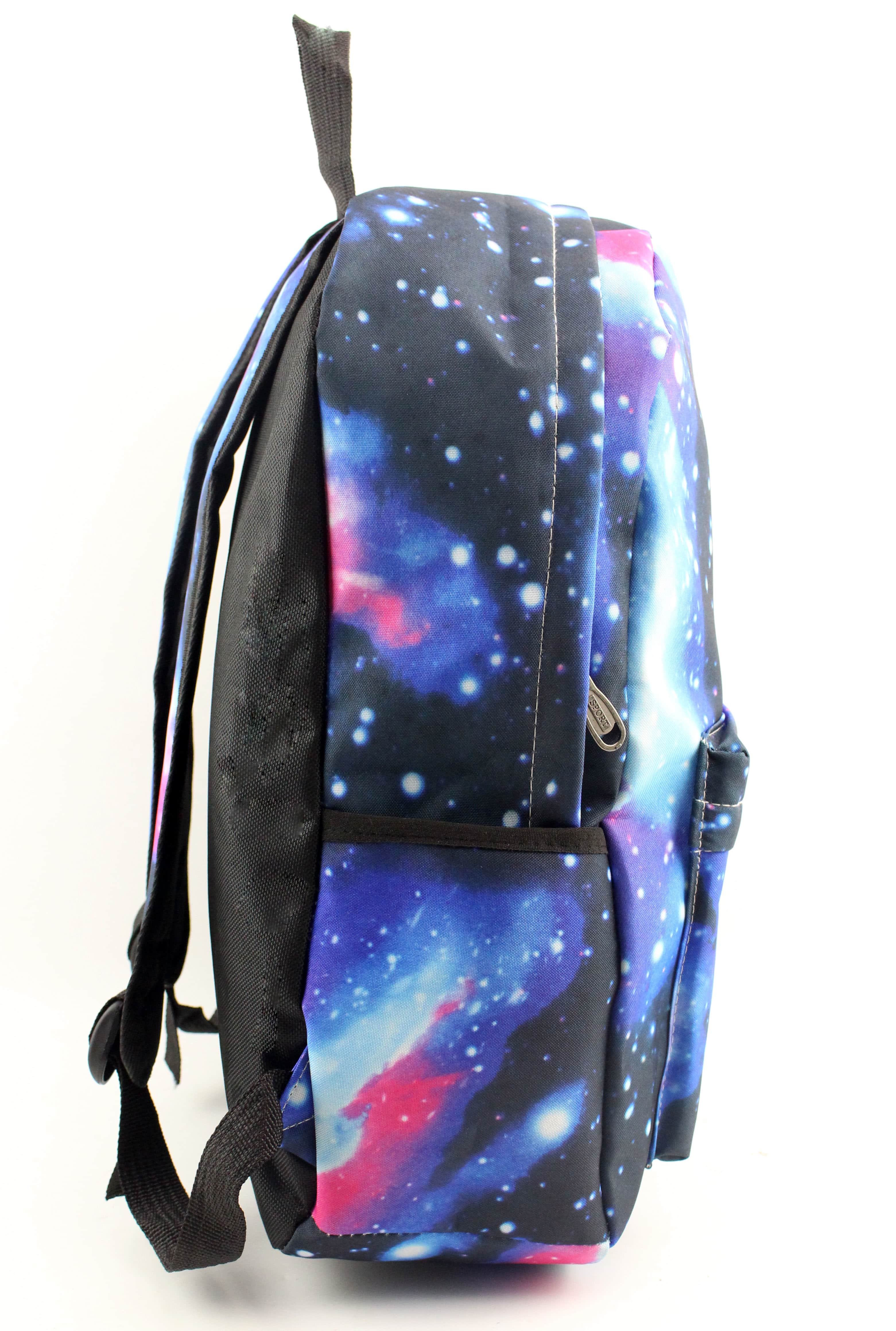 Blue Galaxy Print Canvas Backpack