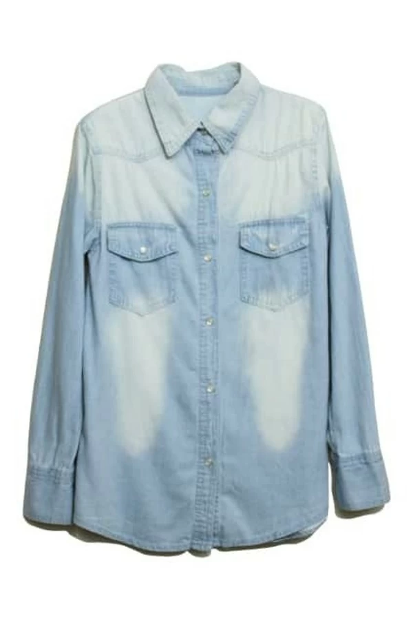 light blue denim blouse