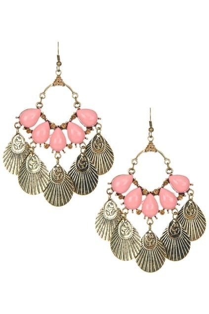 Jeweled Leaf Pendant Earrings | ROMWE