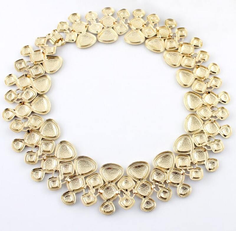 

Blue Gemstone Gold Geometric Necklace