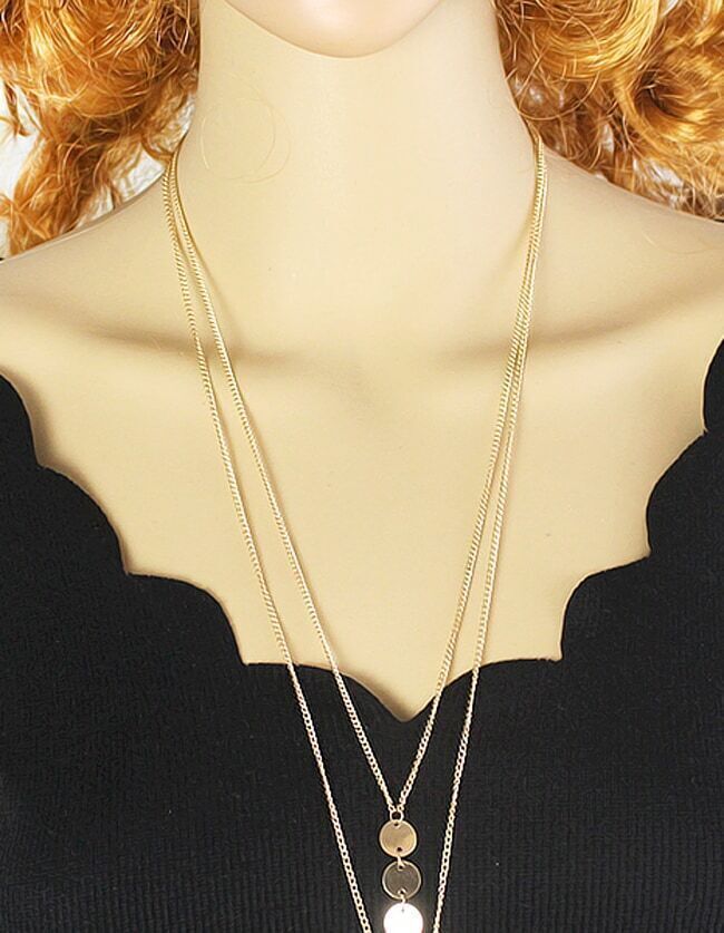 Women Gold Plated Body Chain Necklace