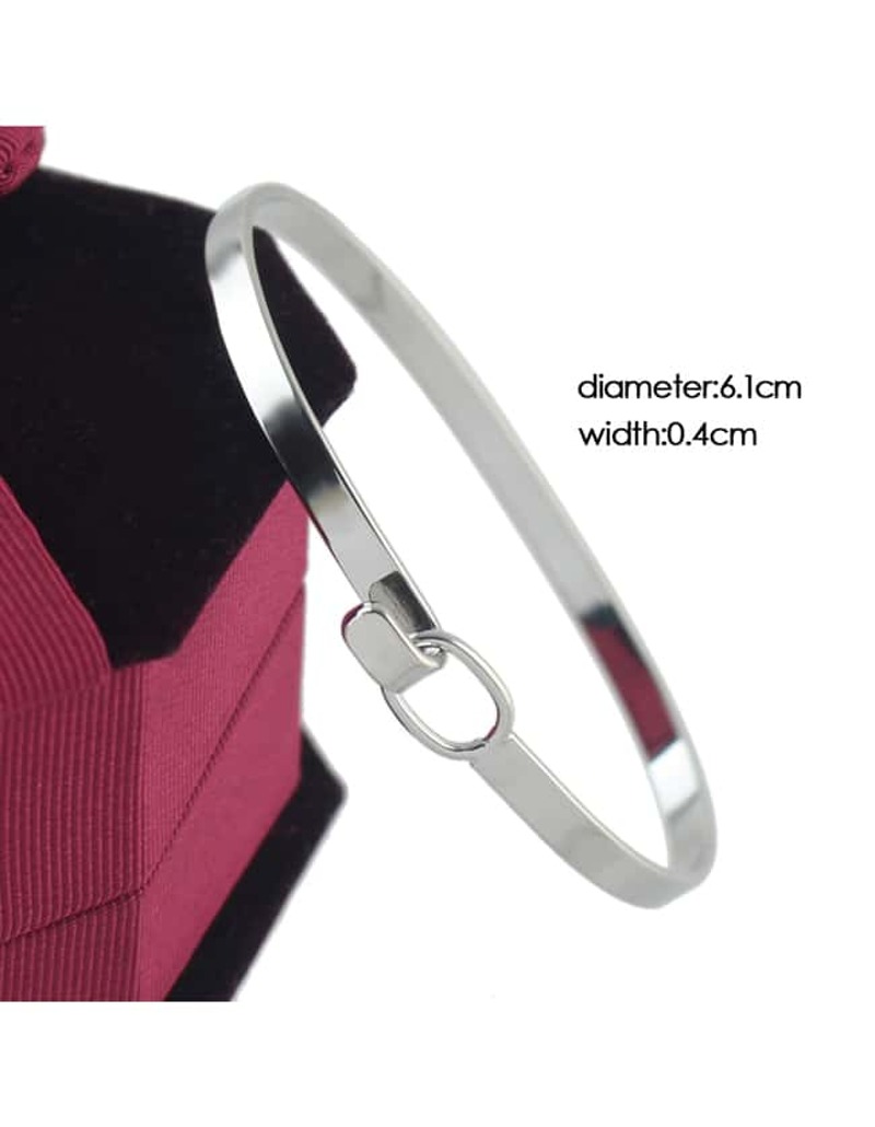 

Alloy Silver Plated Simple Thin Bangle Bracelet For Women