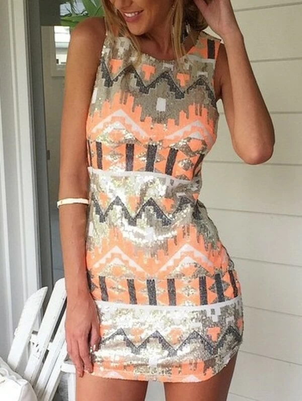 geometric bodycon dress