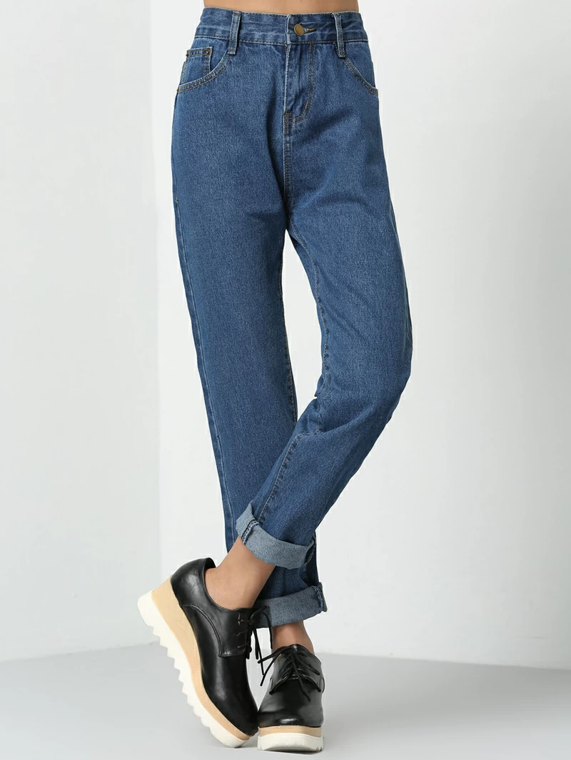 BleuRomwe Denim Pantalon Haute En Taille sxtdohQrCB