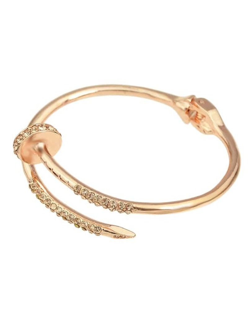 

Rosegold Punk Style Rhinestone Custom Bracelet, Gold