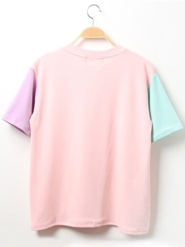 Color Block Short Sleeve T-Shirt With PocketFor Women-romwe