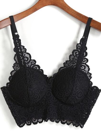 Black Spaghetti Strap Lace Lingerie