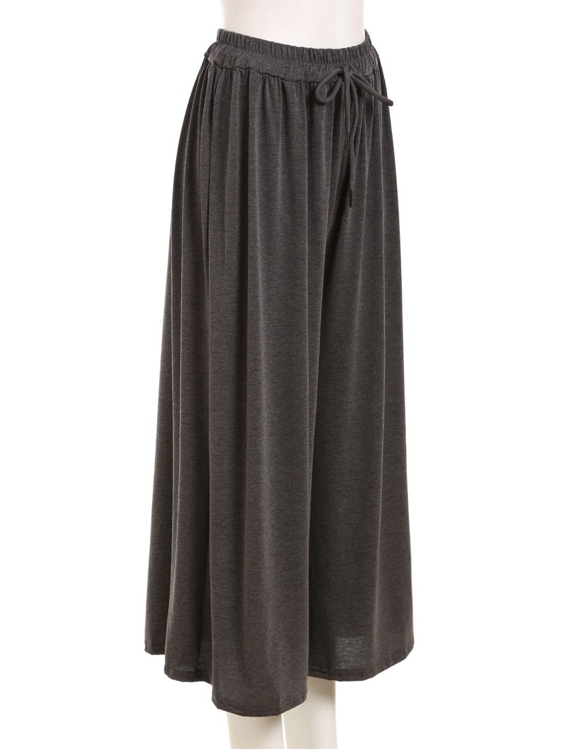 

Drawstring Waist Wide Leg Jersey Pants, Grey