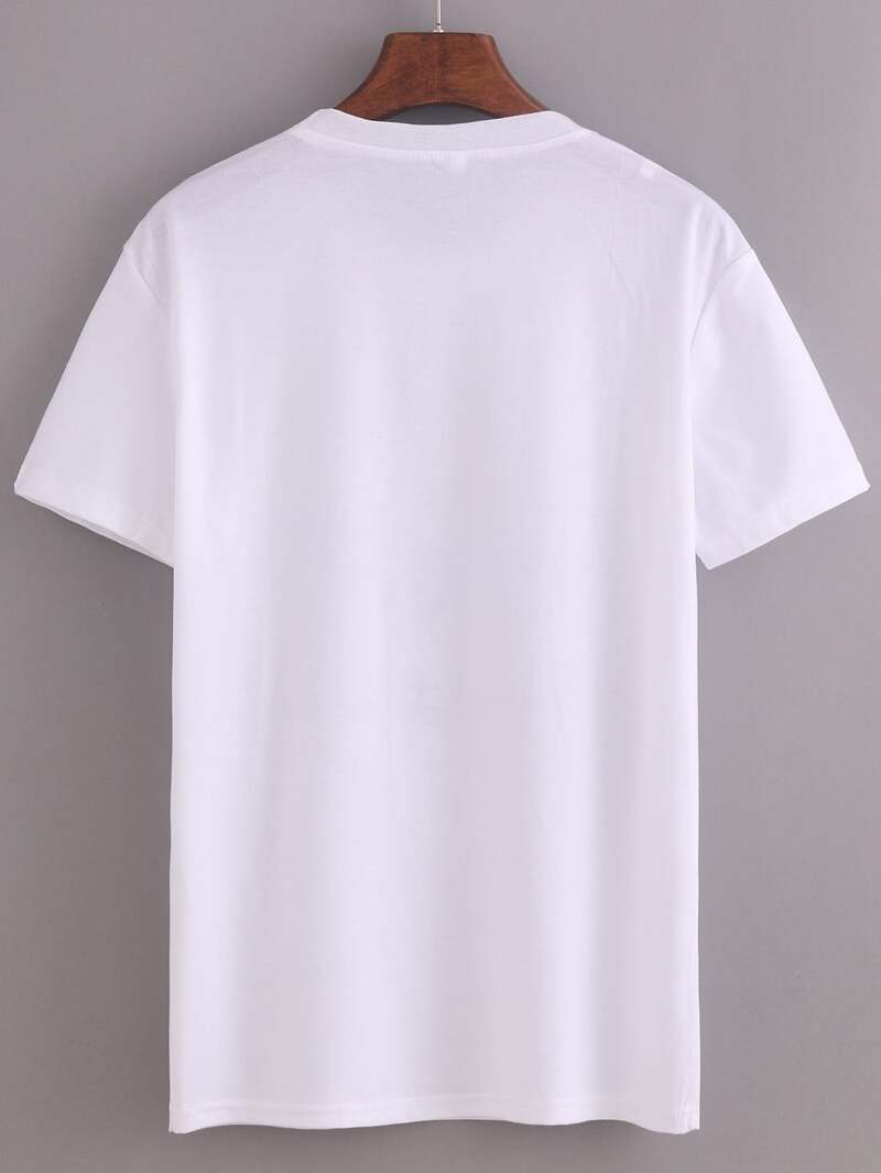 

White Milk Print T-shirt