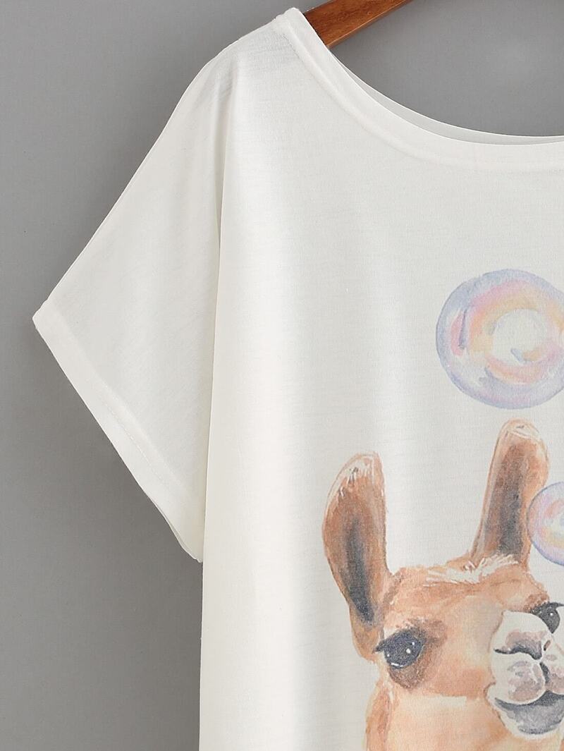 

Alpaca Print T-shirt, Beige