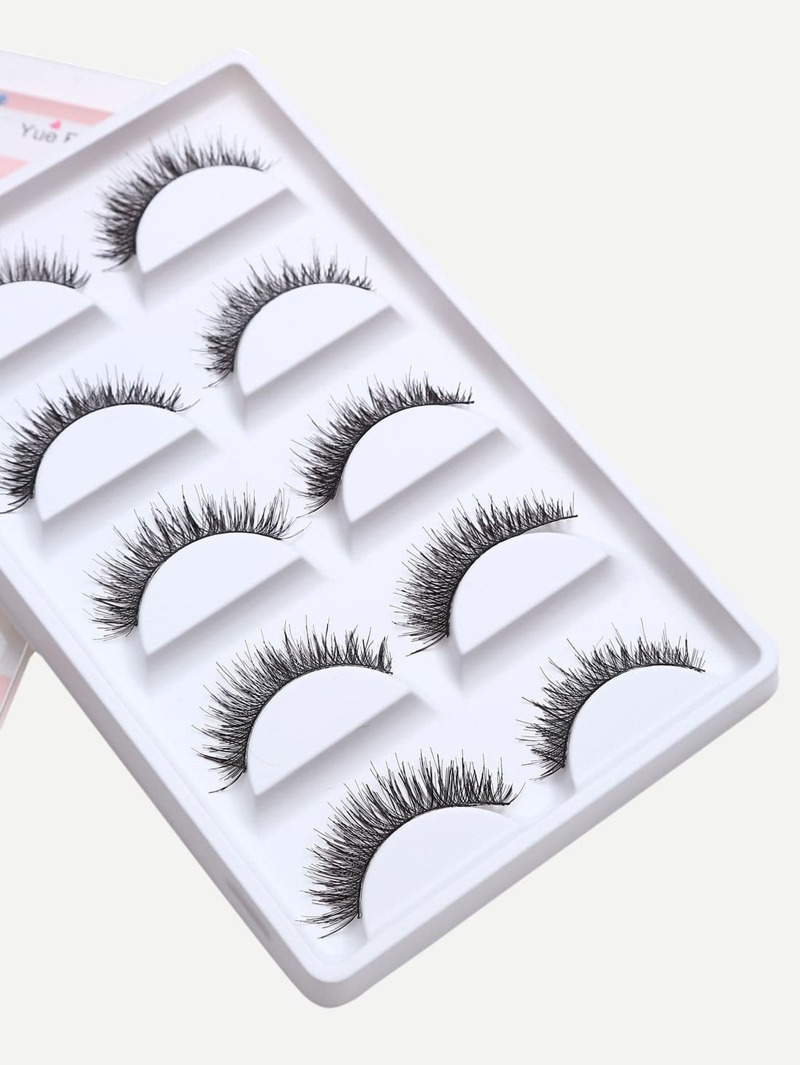 

Natural Short Thick False Eyelashes, Black
