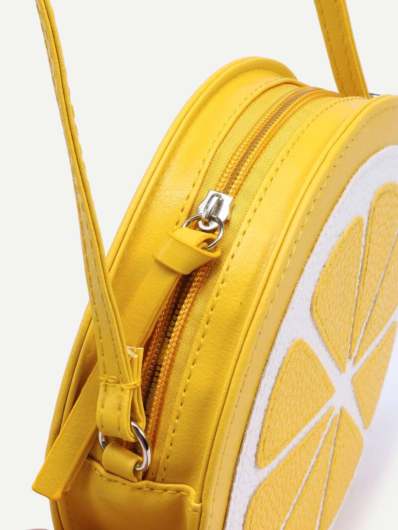 

Yellow Lemon Shaped Crossbody Bag