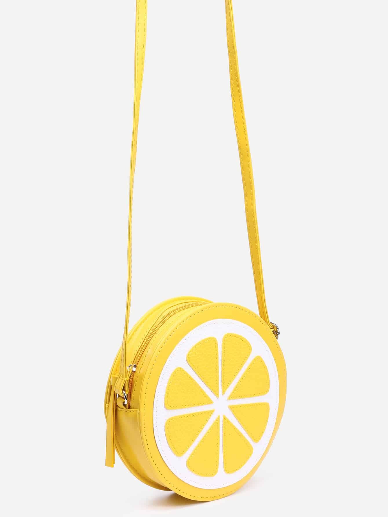 Yellow Lemon Shaped Crossbody Bagfor Women Romwe