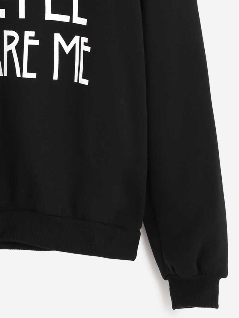 

Black Letter Print Sweatshirt