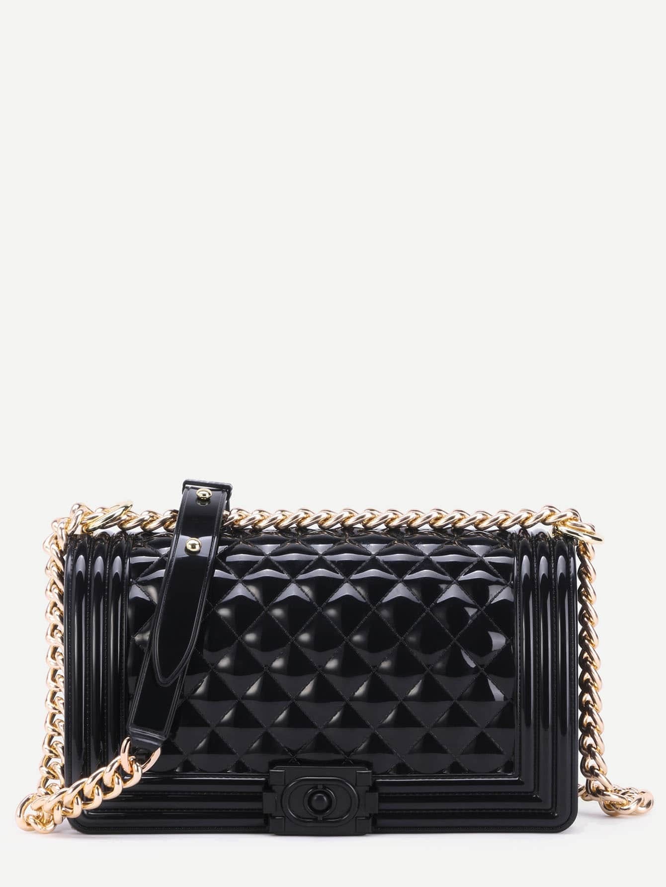 Mini Black Quilted Flap Jelly Bag With Chainfor Women Romwe