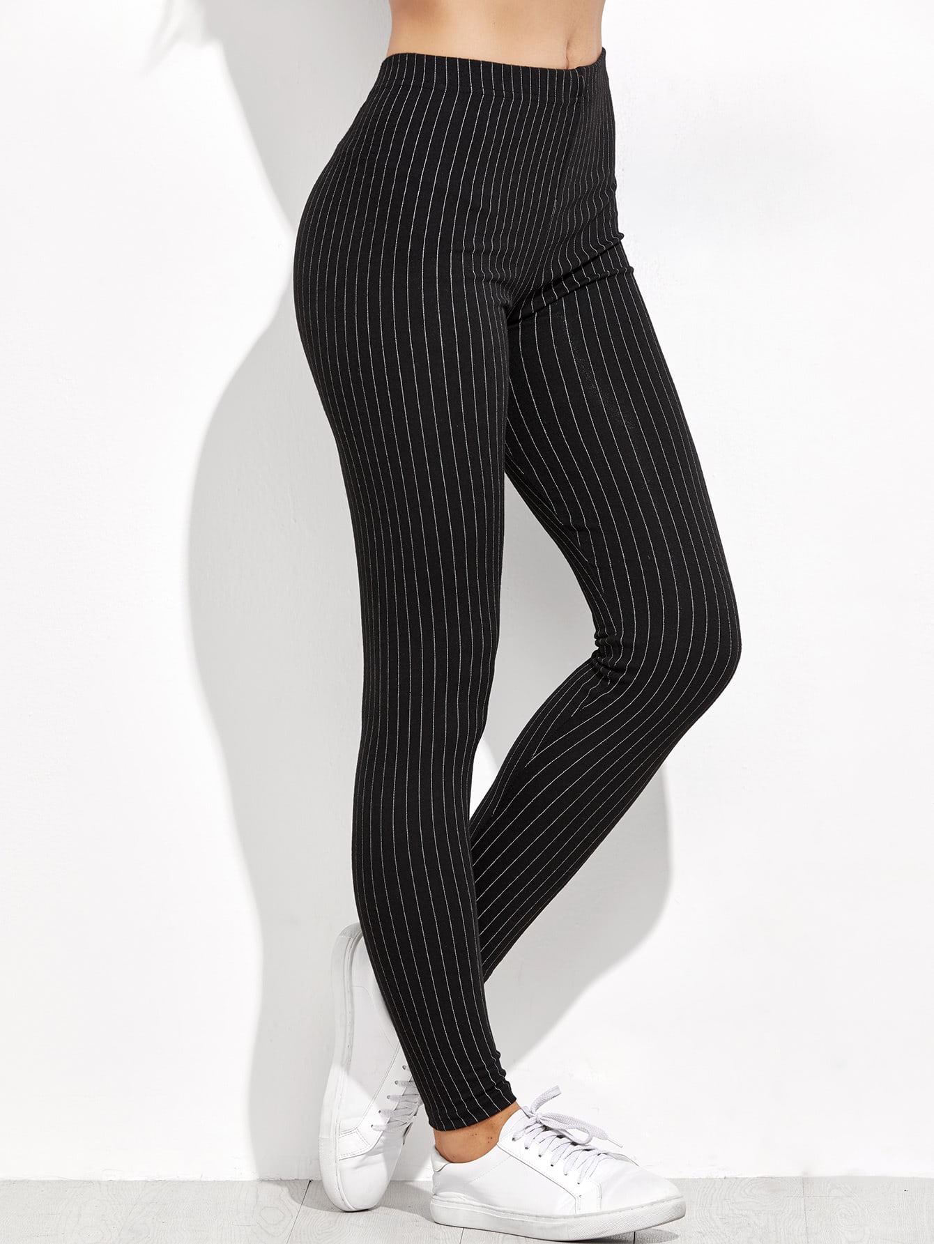 Waist Vertical Striped Leggings | ROMWE