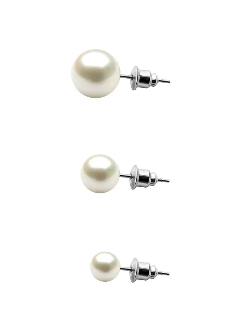 White Faux Pearl Stud Earrings Setfor Women Romwe