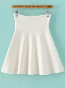 White Pleated Knit Skirt