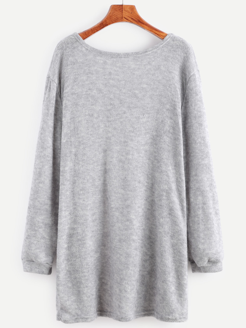 

Pocket Patch Open Front Cardigan, Grey