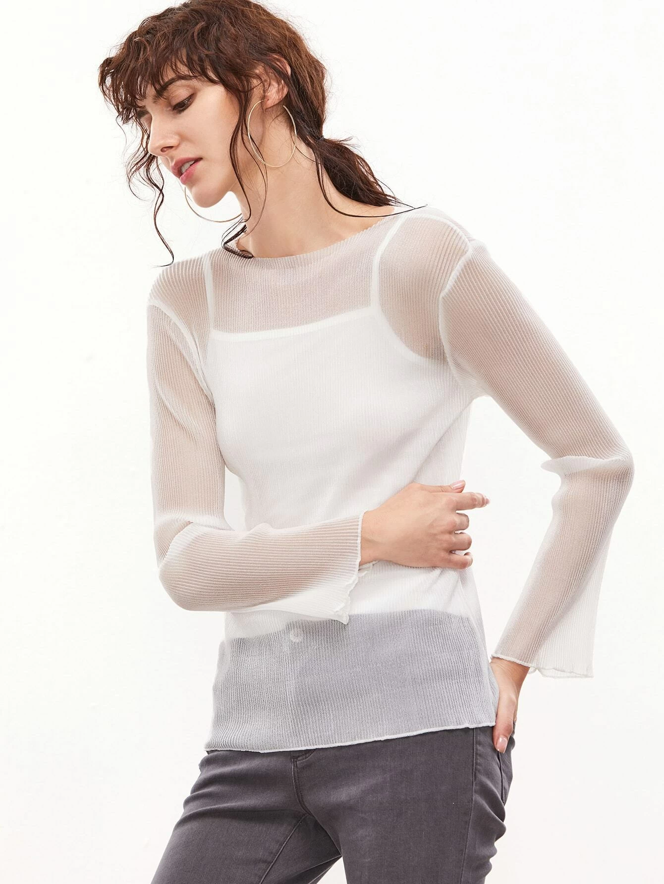 half sheer top