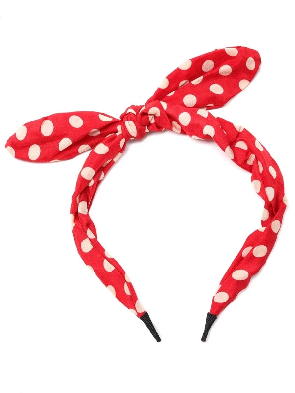 polka dot bow headband