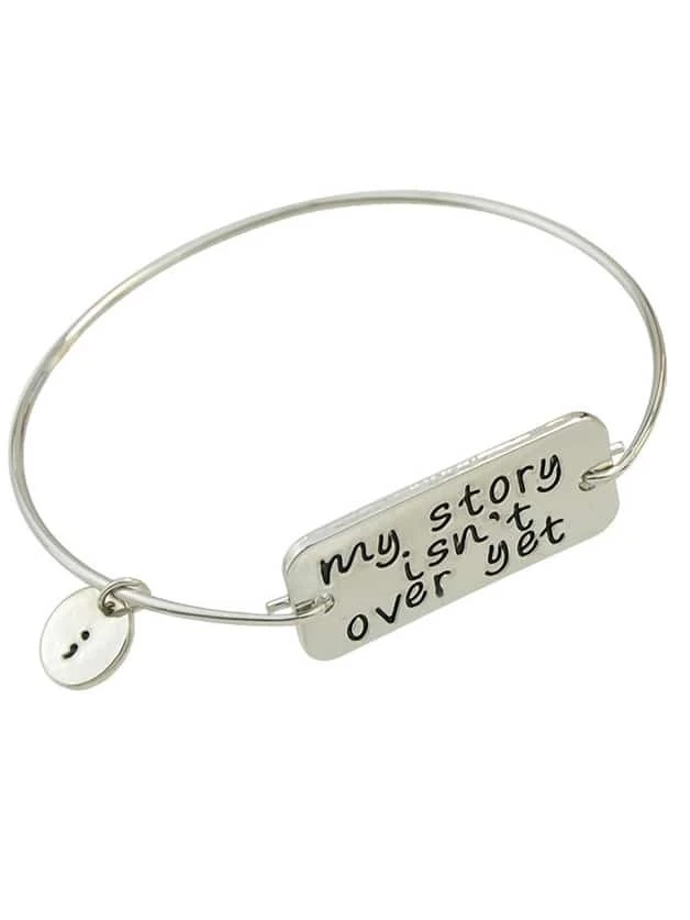 Silver Color Letters Printed Bracelets Banglesfor Women Romwe