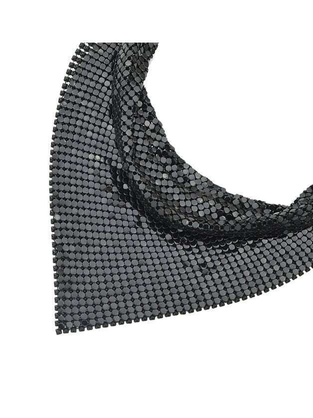 

Black Color Shiny Chunky Statement Collar Necklaces