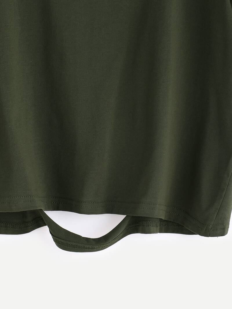 

Army Green Ripped Crop T-shirt